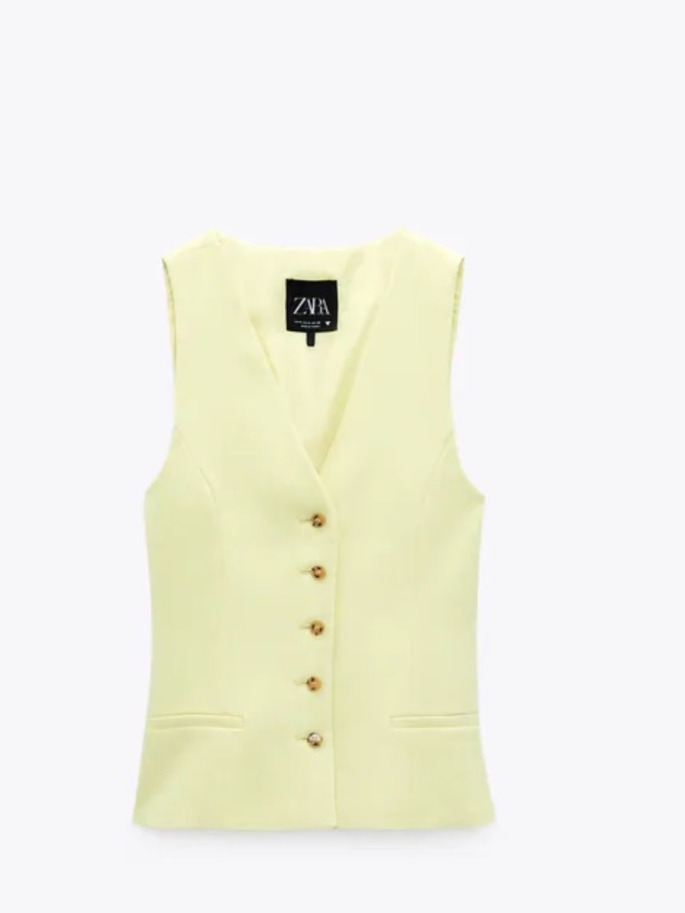 ZARA Soft Yellow Lined Vest